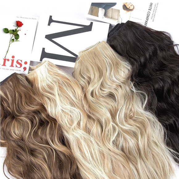 20 inch 4 pieces 11 clips blonde extension clip in main image 4